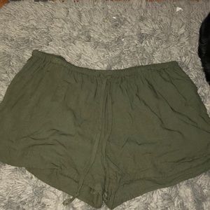 Green Flowy Shorts